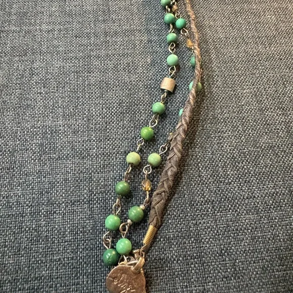 Turquoise & Silver Long Beaded Necklace + Bracelet - Picture 12 of 16